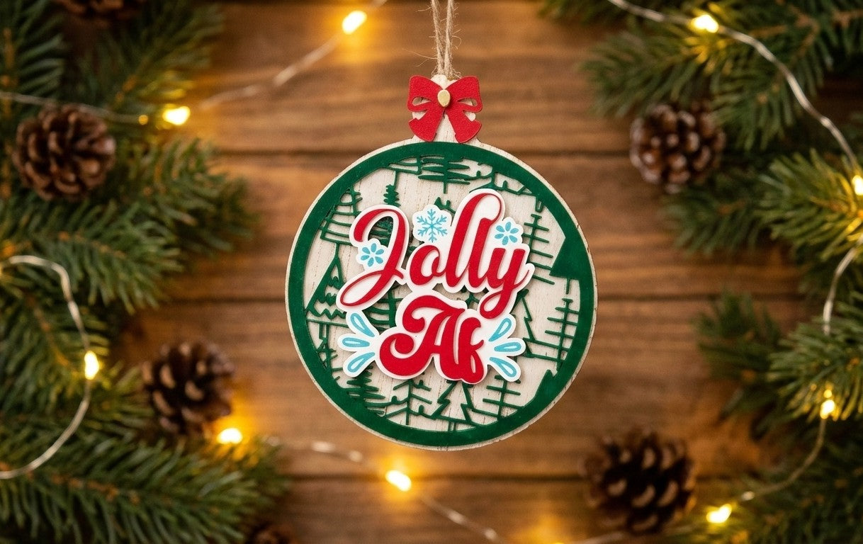 Jolly AF Holiday Ornament – Funny Christmas Decor