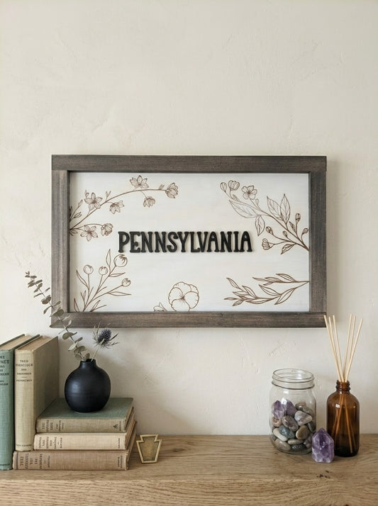 Custom State & City Wood Sign | Personalized Location Sign | Housewarming & Realtor Gift