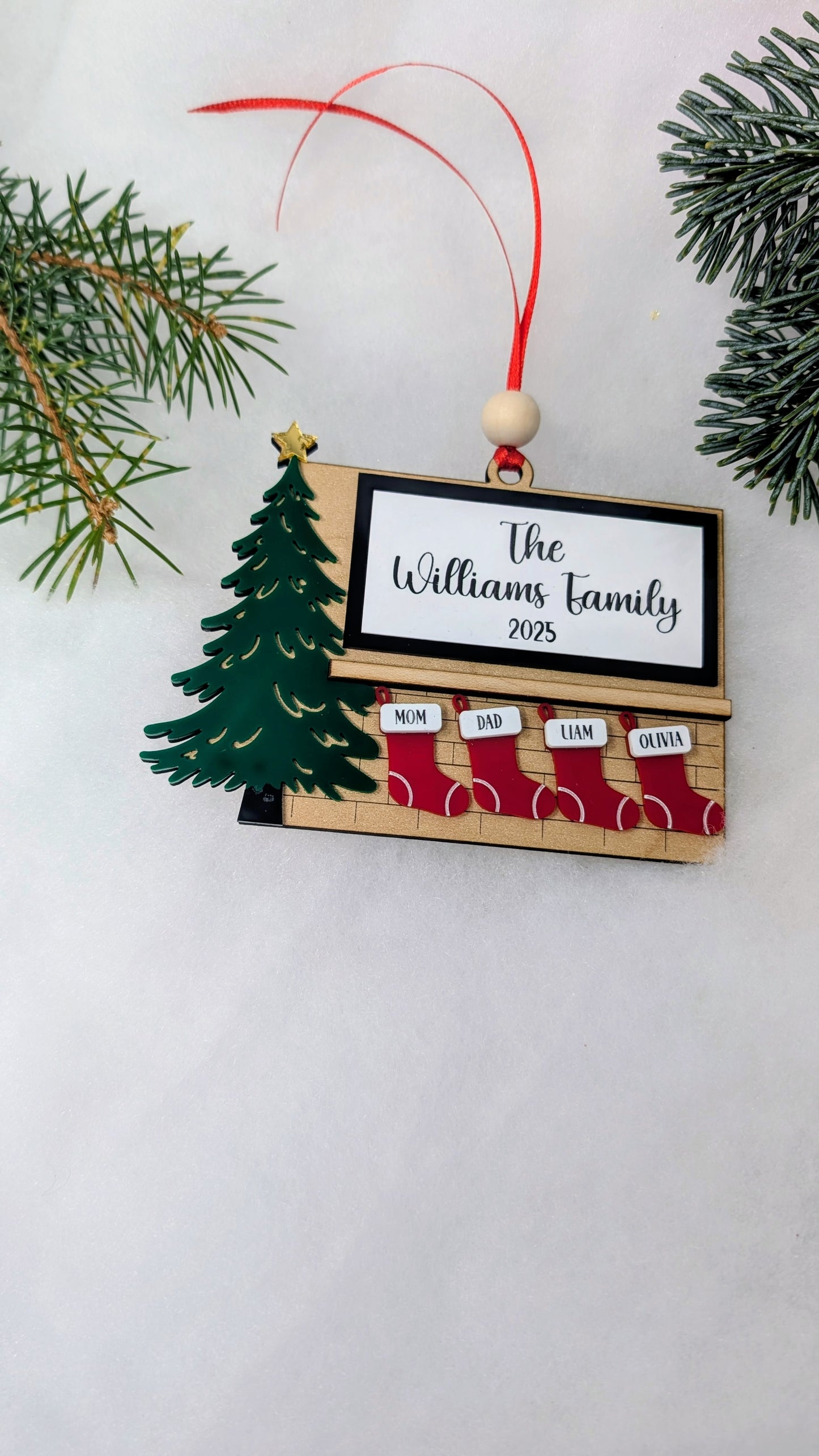 Personalized Family Stockings Ornament – Custom Family Christmas Keepsake