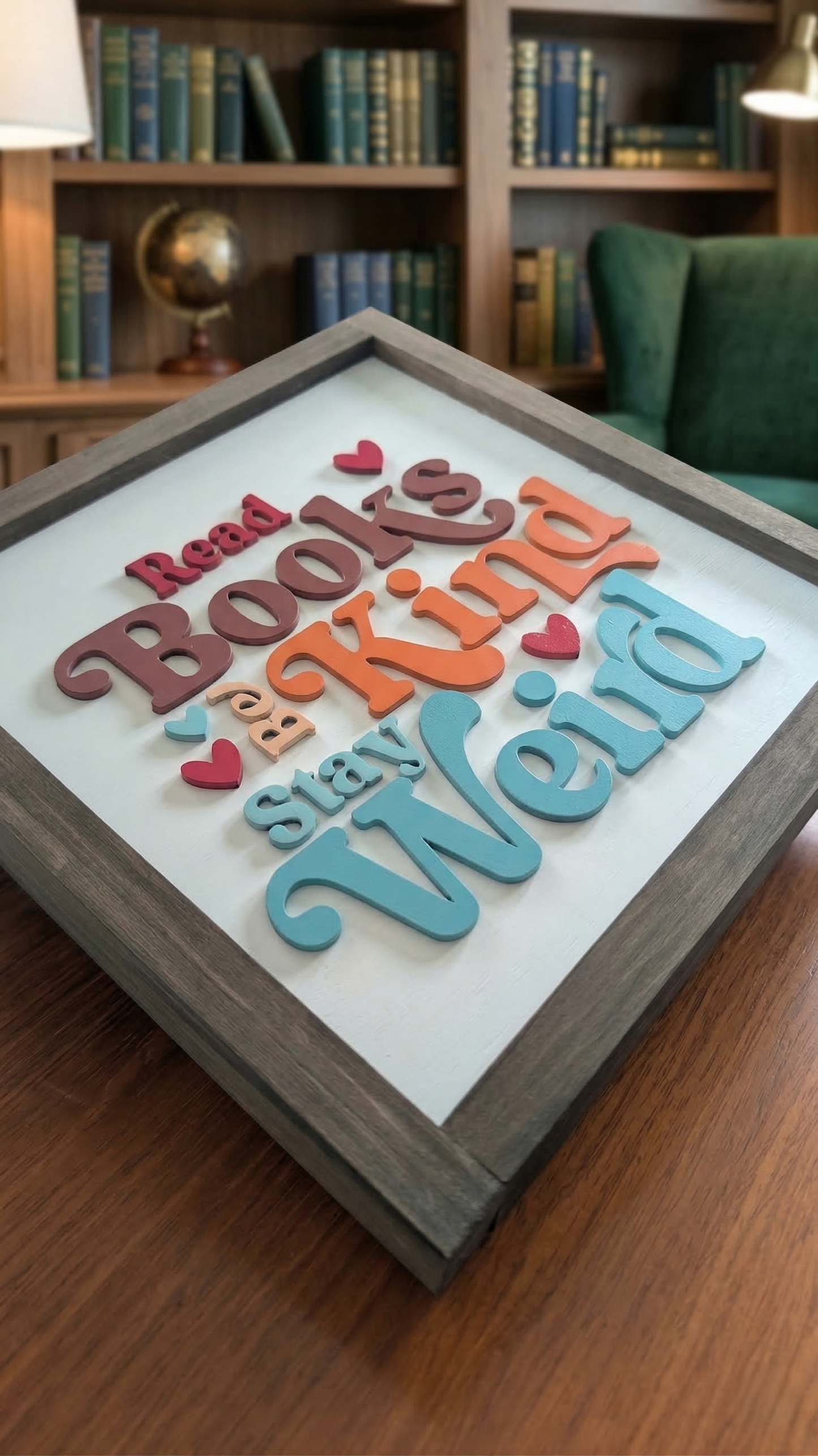 Read Books Be Kind Stay Weird Wood Sign | Book Lover Decor | Reading Nook Decor