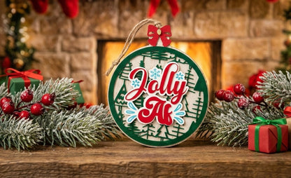 Jolly AF Holiday Ornament – Funny Christmas Decor