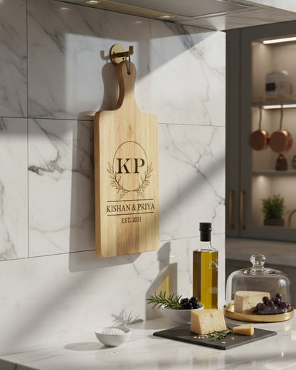 Personalized Engraved Cutting Board – Custom Couple Name Wooden Board | Wedding & Anniversary Gift
