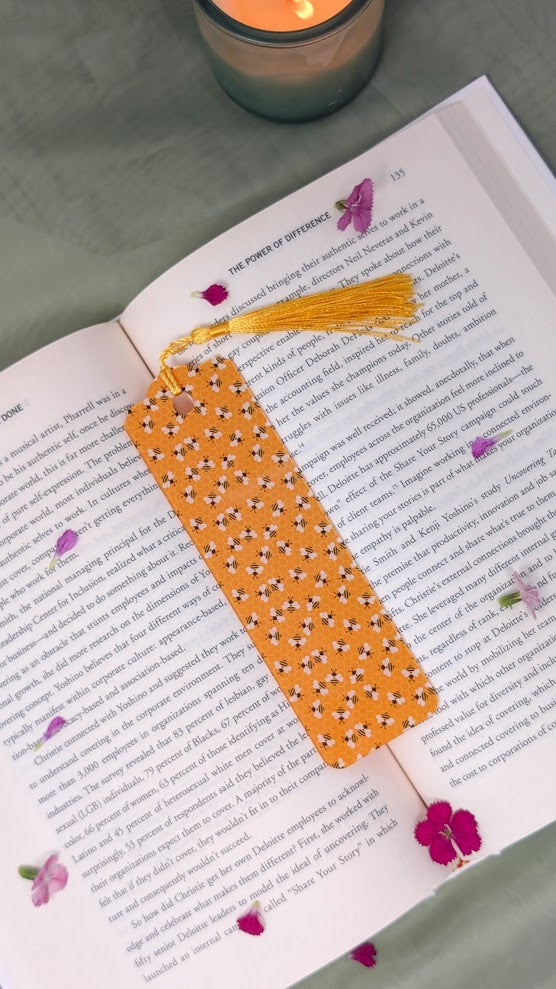 Bees & Honeycomb Acrylic Bookmark | Cute Nature Book Lover Gift
