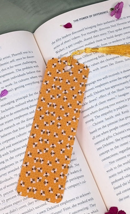 Bees & Honeycomb Acrylic Bookmark | Cute Nature Book Lover Gift