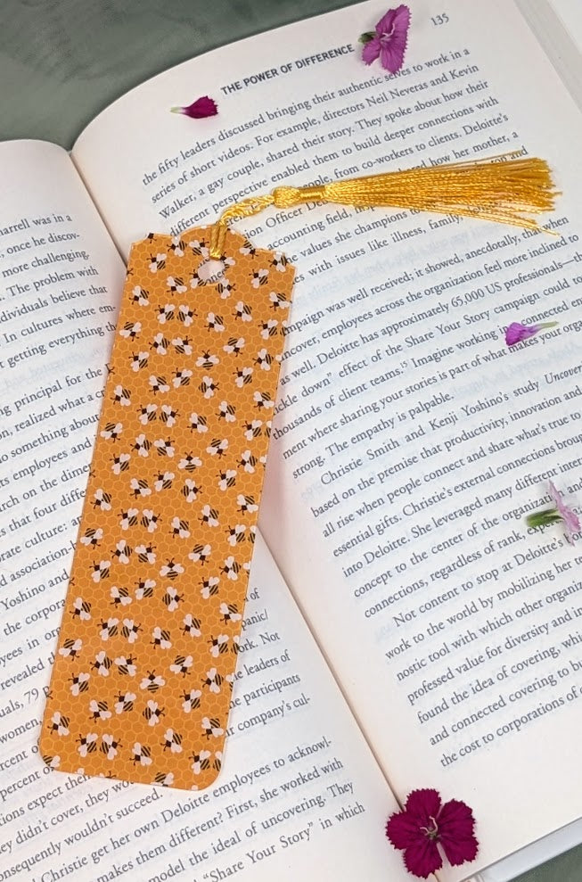 Bees & Honeycomb Acrylic Bookmark | Cute Nature Book Lover Gift