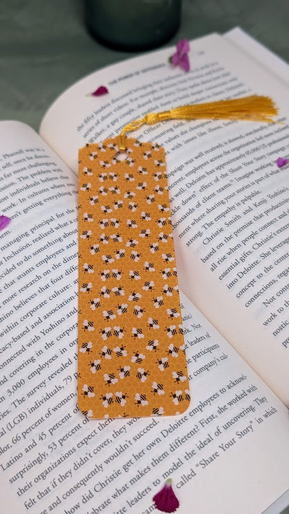 Bees & Honeycomb Acrylic Bookmark | Cute Nature Book Lover Gift