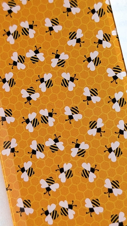 Bees & Honeycomb Acrylic Bookmark | Cute Nature Book Lover Gift