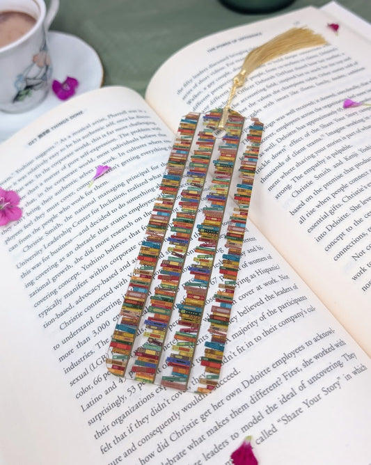 Bookshelf Acrylic Bookmark | Colorful Book Lover Gift