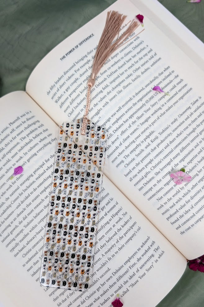 Cat Faces Acrylic Bookmark | Cute Gift for Cat Lovers