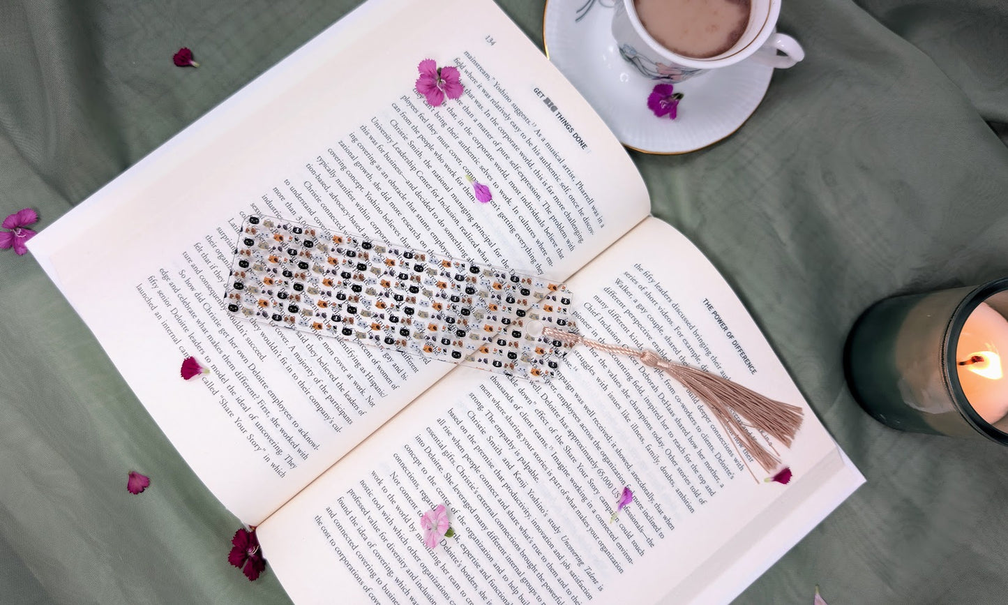 Cat Faces Acrylic Bookmark | Cute Gift for Cat Lovers