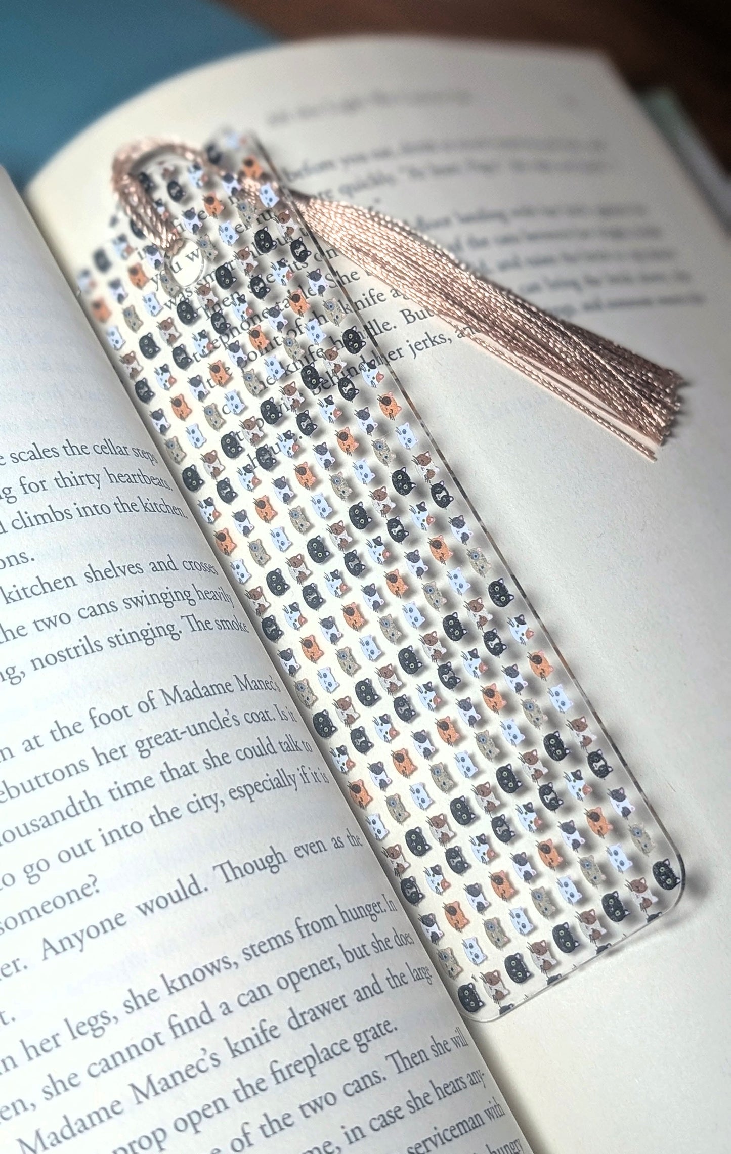 Cat Faces Acrylic Bookmark | Cute Gift for Cat Lovers