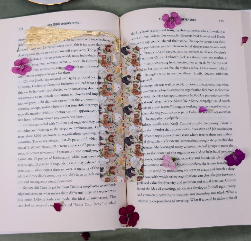 Cute Acrylic Chicken Bookmark | Reader Gift