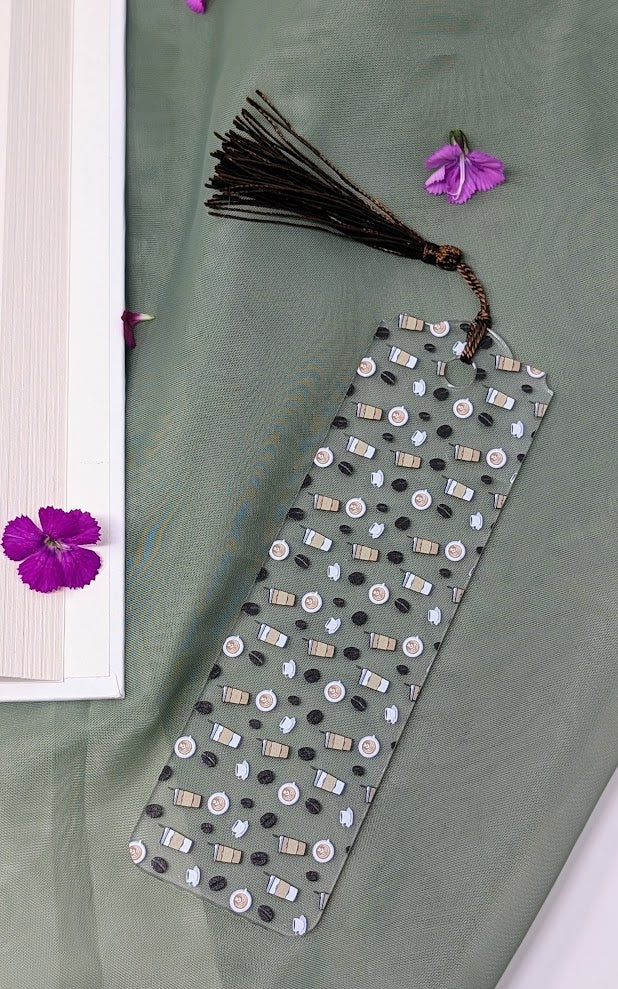 Coffee Lover Acrylic Bookmark | Cute Café Reader Gift