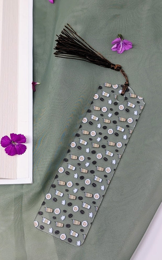 Coffee Lover Acrylic Bookmark | Cute Café Reader Gift