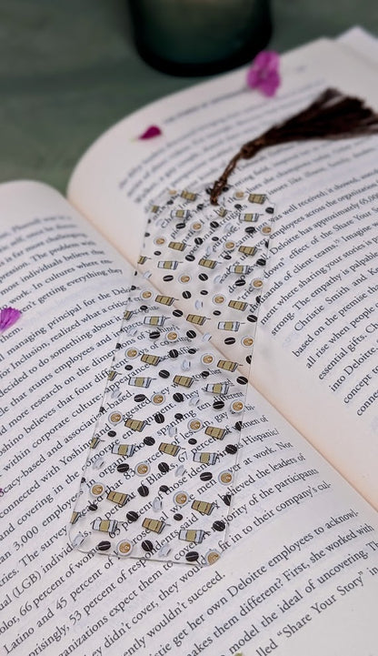 Coffee Lover Acrylic Bookmark | Cute Café Reader Gift