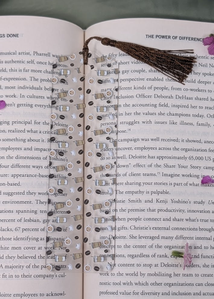 Coffee Lover Acrylic Bookmark | Cute Café Reader Gift