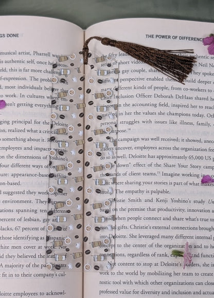 Coffee Lover Acrylic Bookmark | Cute Café Reader Gift