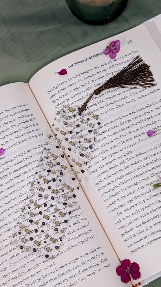 Coffee Lover Acrylic Bookmark | Cute Café Reader Gift