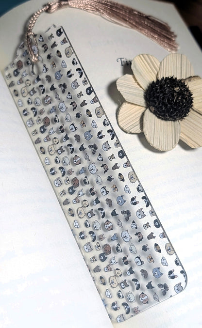 Dog Faces Acrylic Bookmark | Cute Puppy Gift for Book Lovers
