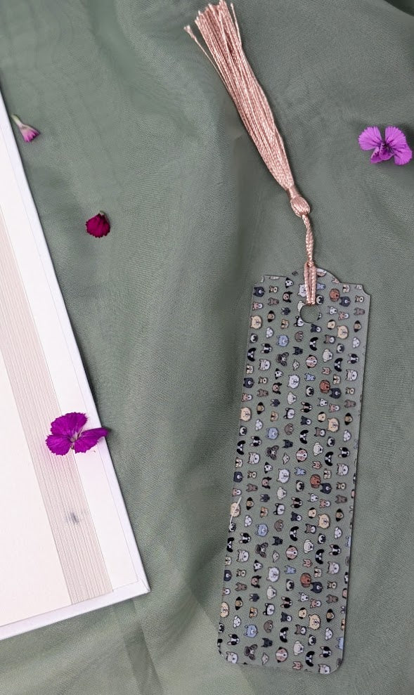 Dog Faces Acrylic Bookmark | Cute Puppy Gift for Book Lovers