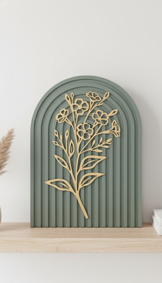 Personalized Birth Flower Arch Sign | Custom Boho Floral Name Sign | 12 Birth Month Flower Options | Custom Color Arch Decor