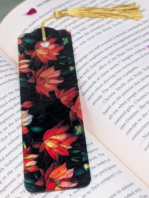 Flower Acrylic Bookmark | Stained Glass Book Lover Gift