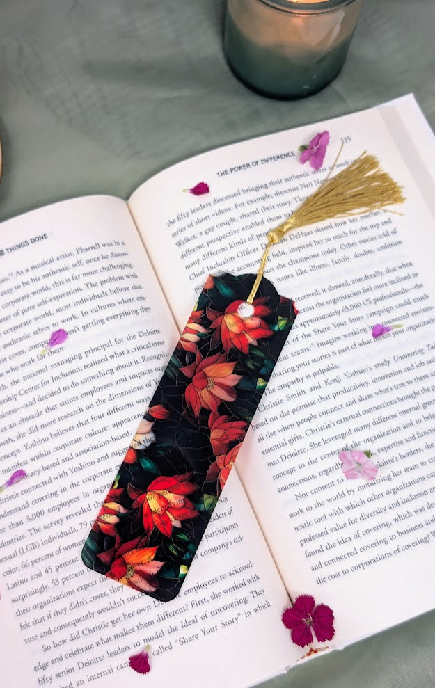 Flower Acrylic Bookmark | Stained Glass Book Lover Gift