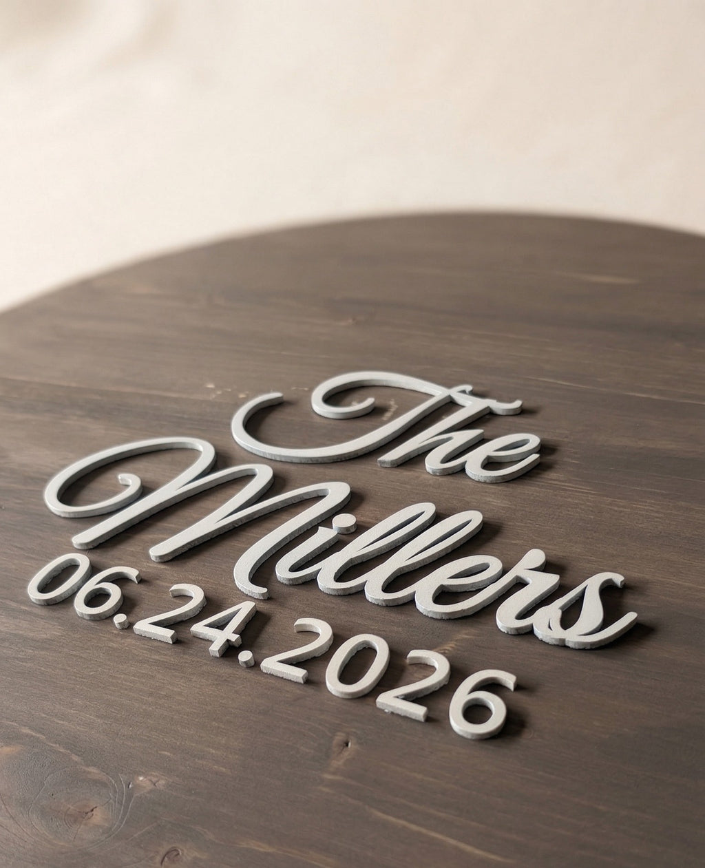 Custom Round Wood Guest Book Sign | Last Name Script Style | Handcrafted Wedding Guest Book Alternative