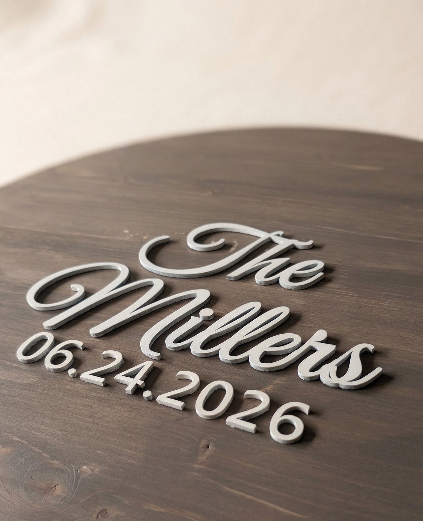 Custom Round Wood Guest Book Sign | Last Name Script Style | Handcrafted Wedding Guest Book Alternative