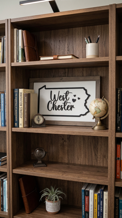 Custom Pennsylvania Wood Sign | Personalized PA City Town Sign | Farmhouse State Decor | Housewarming Gift | 13x8"