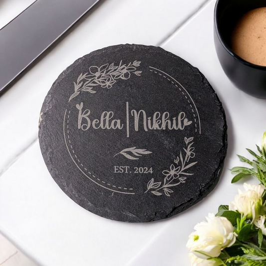 Personalized Slate Coasters with Couples’ Names