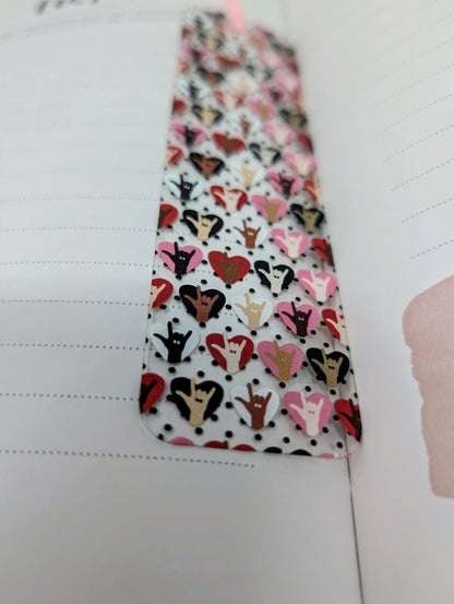 ASL “I Love You” Bookmark