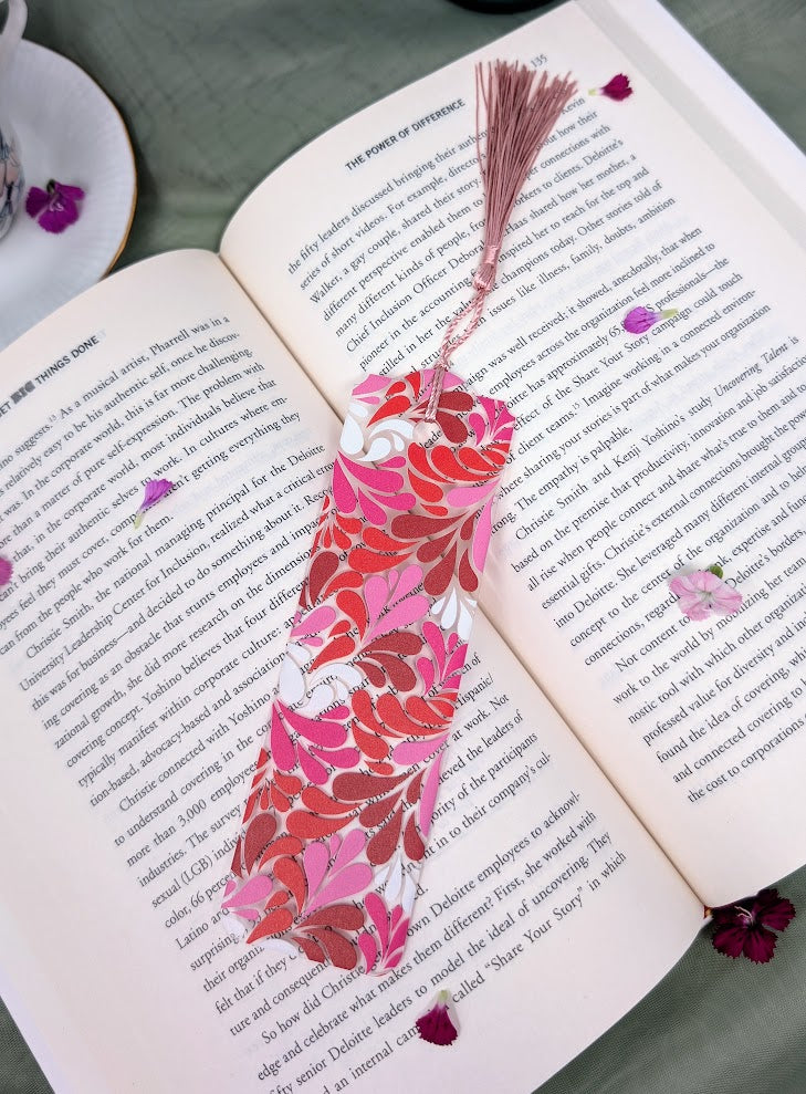 Pink Swirl Acrylic Bookmark | Bright Colorful Reader Gift