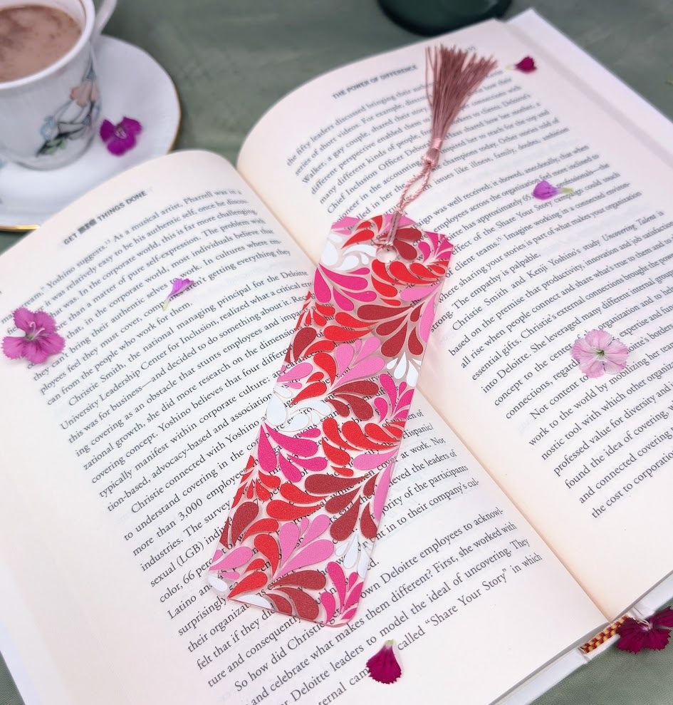 Pink Swirl Acrylic Bookmark | Bright Colorful Reader Gift