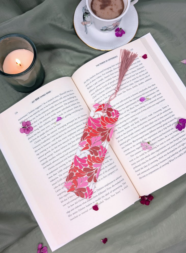 Pink Swirl Acrylic Bookmark | Bright Colorful Reader Gift