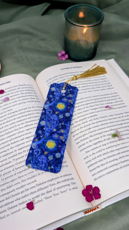 The Starry Night Acrylic Bookmark | Van Gogh Art Book Lover Gift