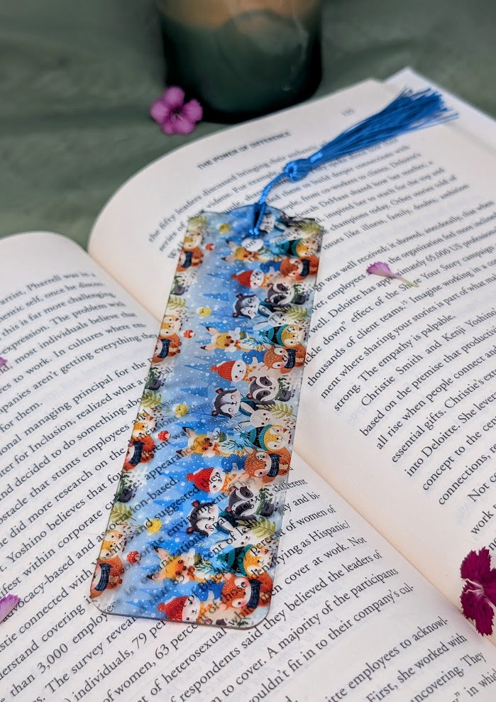 Woodland Animals Acrylic Bookmark | Cute Winter Book Lover Gift