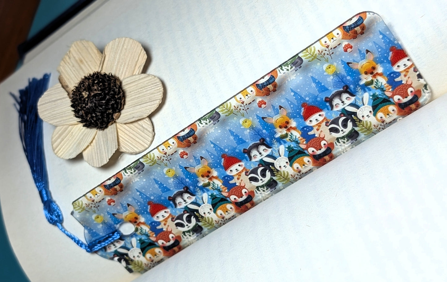 Woodland Animals Acrylic Bookmark | Cute Winter Book Lover Gift