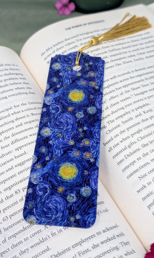 The Starry Night Acrylic Bookmark | Van Gogh Art Book Lover Gift