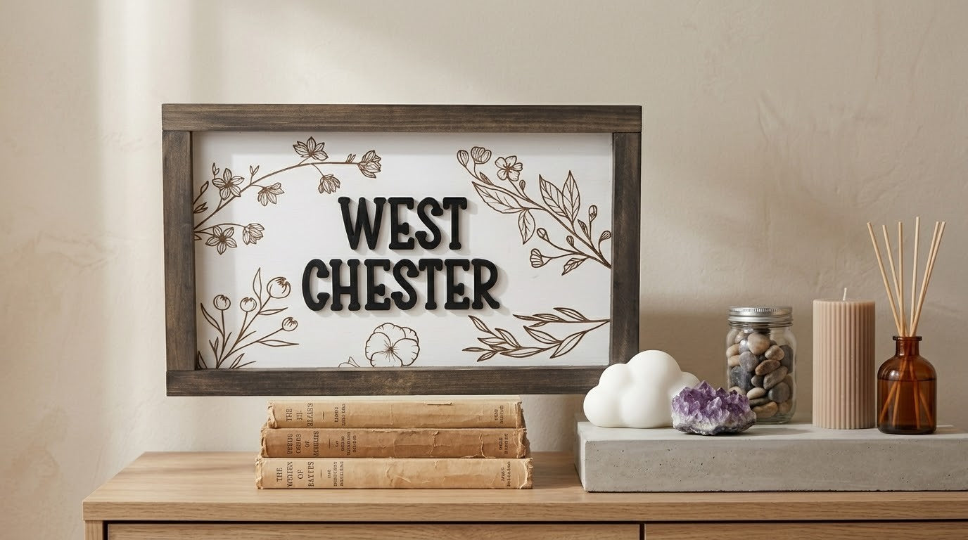 Custom State & City Wood Sign
