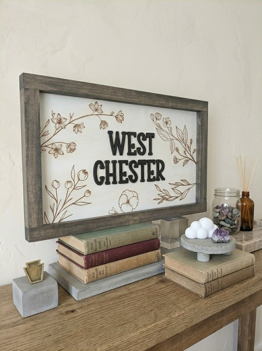 Custom State & City Wood Sign