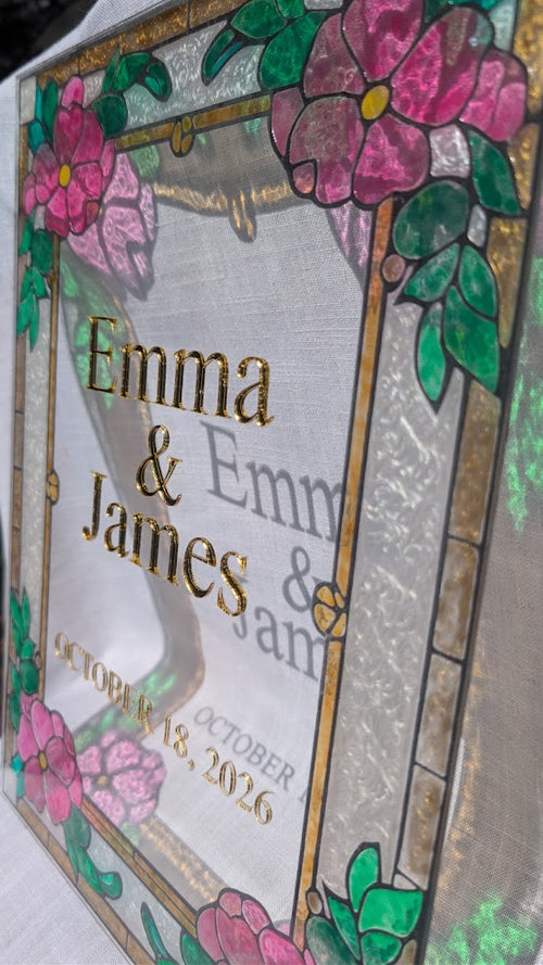 Custom Faux Stained Glass Wedding Sign