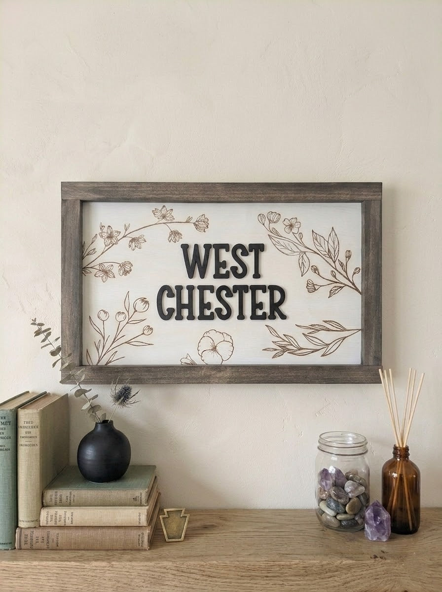 Custom State & City Wood Sign