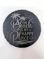 Beach Is My Happy Place Slate Coasters