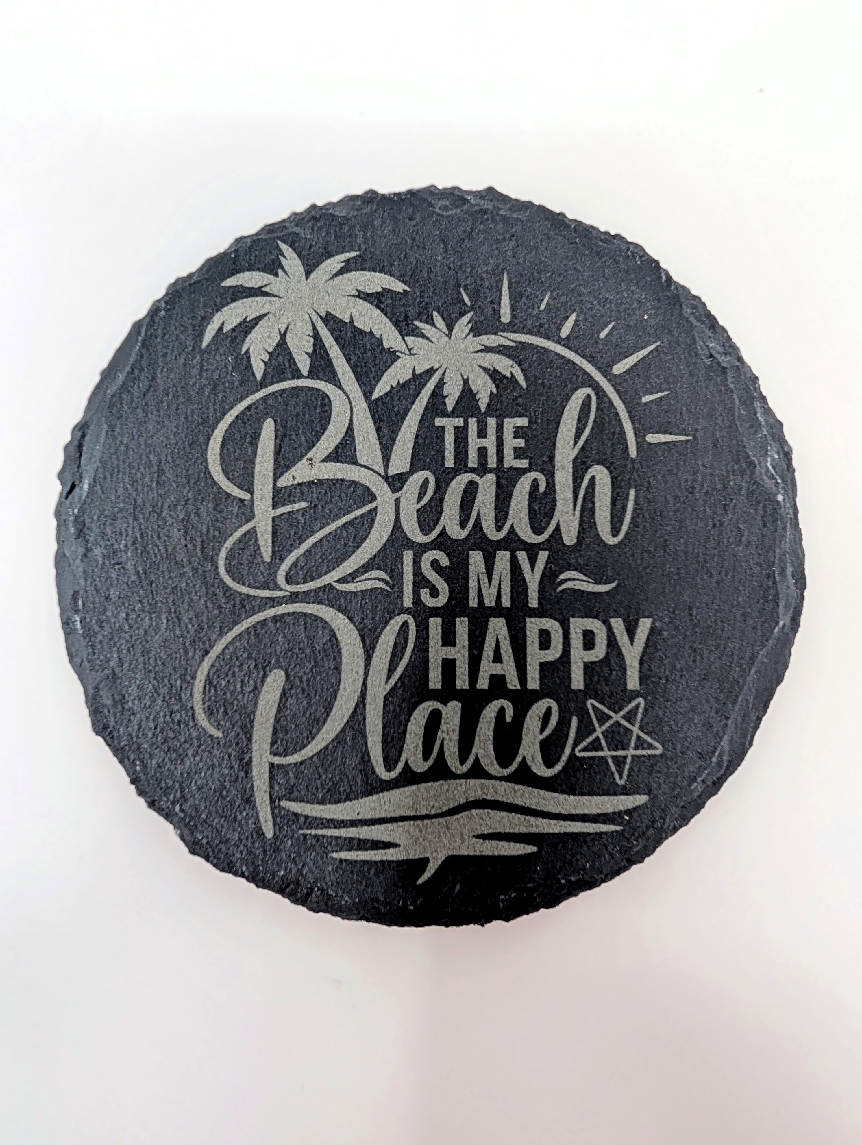 Beach Is My Happy Place Slate Coasters