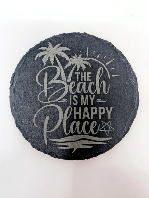 Beach Is My Happy Place Slate Coasters