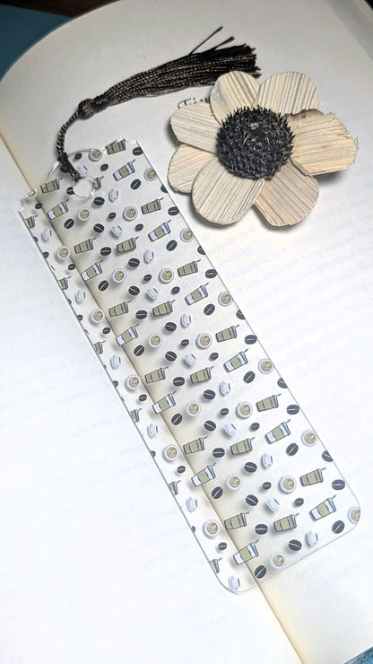 Coffee Lover Acrylic Bookmark | Cute Café Reader Gift