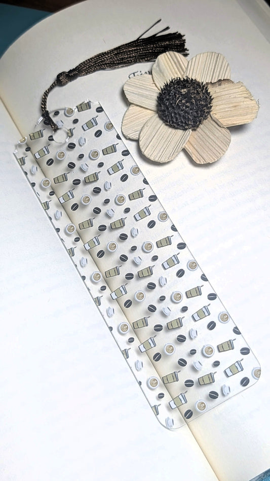 Coffee Lover Acrylic Bookmark | Cute Café Reader Gift