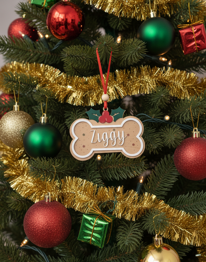 Personalized Christmas Pet Ornament Name Tag – Custom Holiday Keepsake