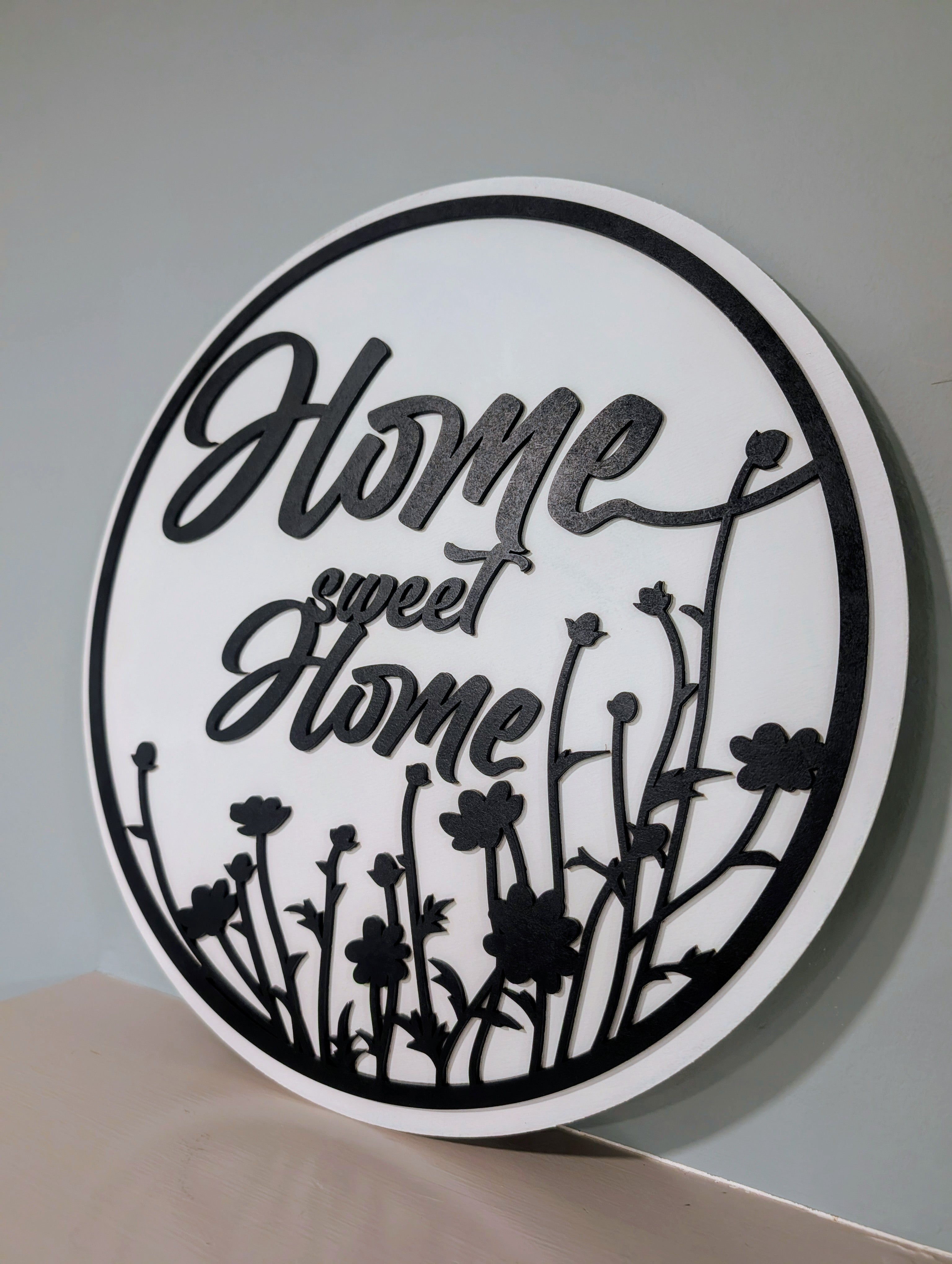 Home Sweet Home Round Wood Sign (18")
